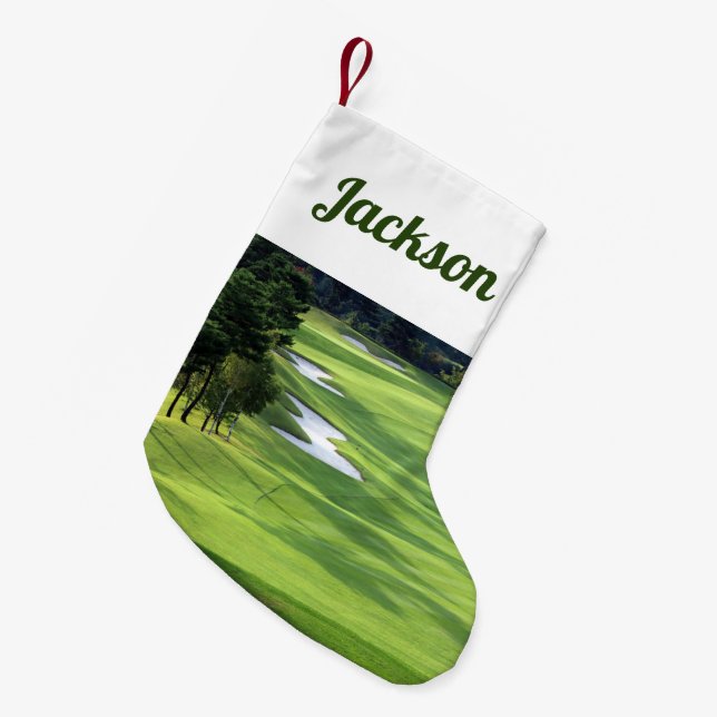 Golfplatz und Sand-Traps Kleiner Weihnachtsstrumpf (Vorderansicht (hängend))