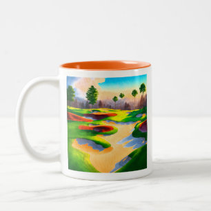 Golfplatz Utopia Zweifarbige Tasse