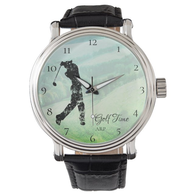 *~* Golfplatz von Mann Rolling Hills Golfer Armbanduhr (Vorderseite)