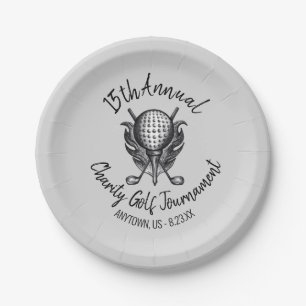Golfplatz Wohltätigkeit Ball T-Shirt Klubs Pappteller