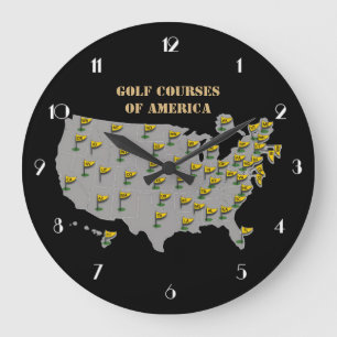 Golfplätze der Amerika-Karten-Wanduhr Große Wanduhr