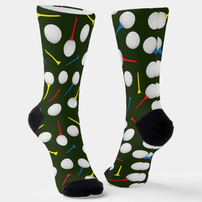 Golfplätze und T-Shirts Gemustertes Golfspielen Socken (Gewinkelt)