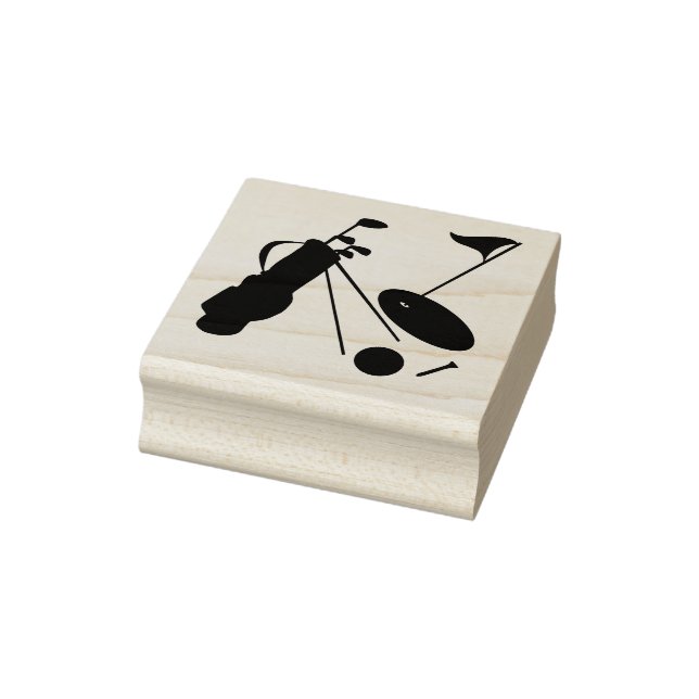 Golfschläger, Ball & Tee Gummistempel (Stempel)