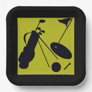 Golfschläger, Golfschläger, Golfschläger, Golfbäll Pappteller