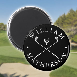 Golfschläger mit individuellem Namen Schwarz und W Magnet