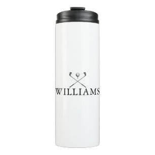 Golfschläger mit personalisiertem Namen  Thermosbecher