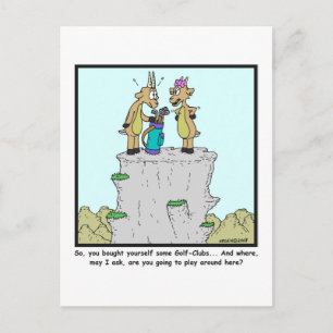 Golfschläger: Mountain Goat Cartoon Postkarte