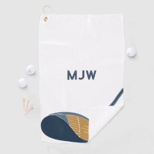 Golfschläger und Ball Personalisierter Name des Go Golfhandtuch