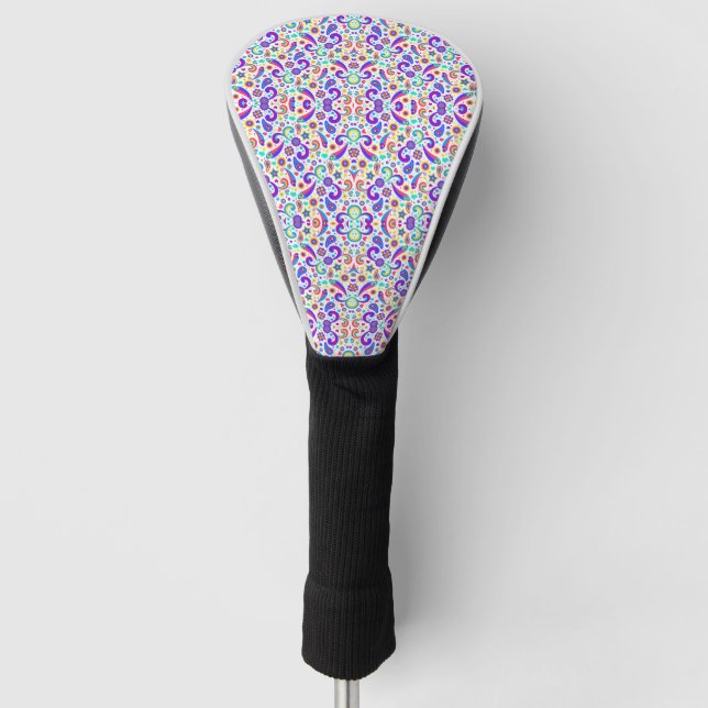 Golfschlägerkopfabdeckung mit farbenfrohem Blumenm Golf Headcover (Vorderseite)