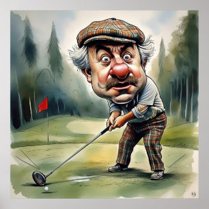 Golfspiel Finesse - Grosse Golf Art Printing Poster