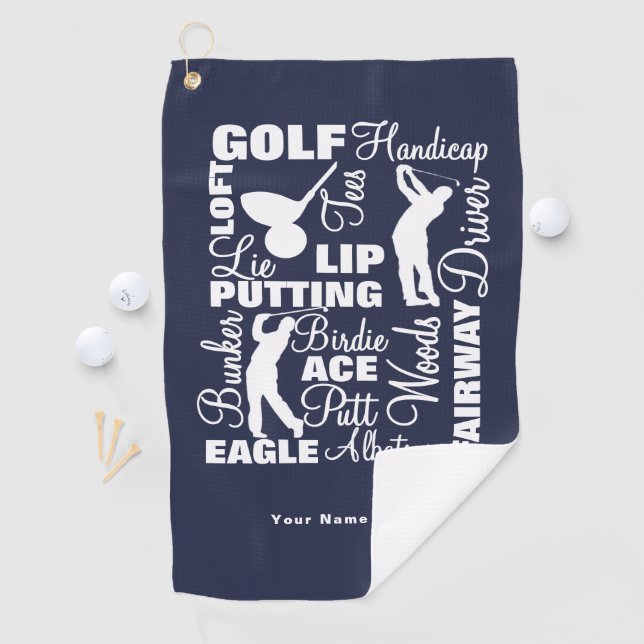 Golfspiel Terminologie Spaß Golfer Personalisiert Golfhandtuch (Insitu)