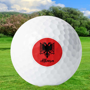 Golfspielen Albanien & Albanische Flagge / Golf Ba Golfball