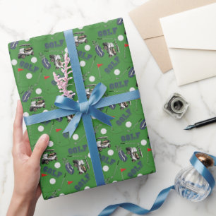 Golfspielen auf Grasgrün Geschenkpapier