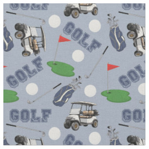 Golfspielen auf Light Gray-Blue Stoff
