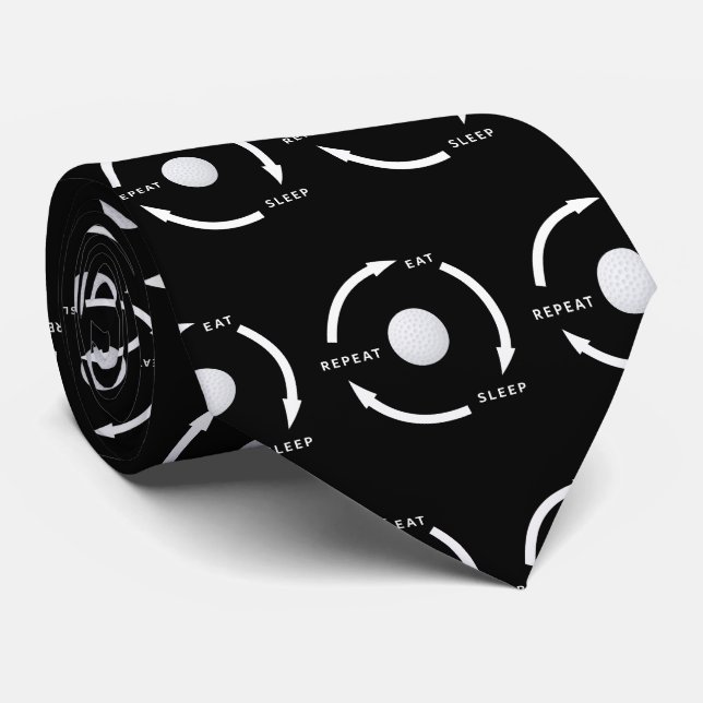 Golfspielen Golf Eat Sleep Wiederholung Sportfan S Krawatte (Gerollt)