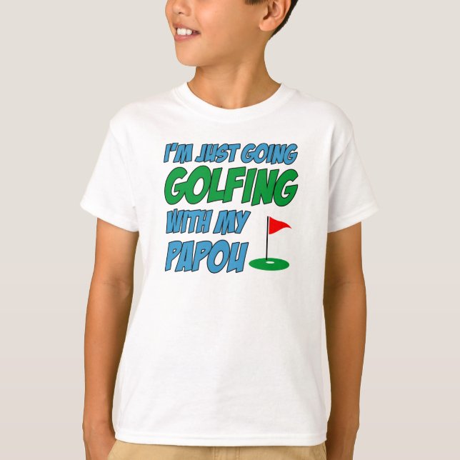 Golfspielen mit Papou Griechisches Großkind T-Shirt (Vorderseite)
