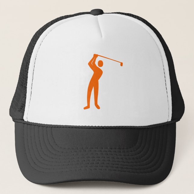 Golfspielen - Orange Truckerkappe (Vorderseite)