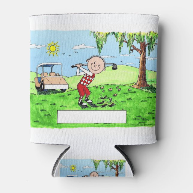 Golfspielen, Personalisierter Cartoon Dosenkühler (Vorderseite)