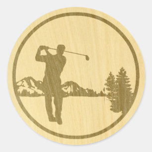 Golfspielen Runder Aufkleber