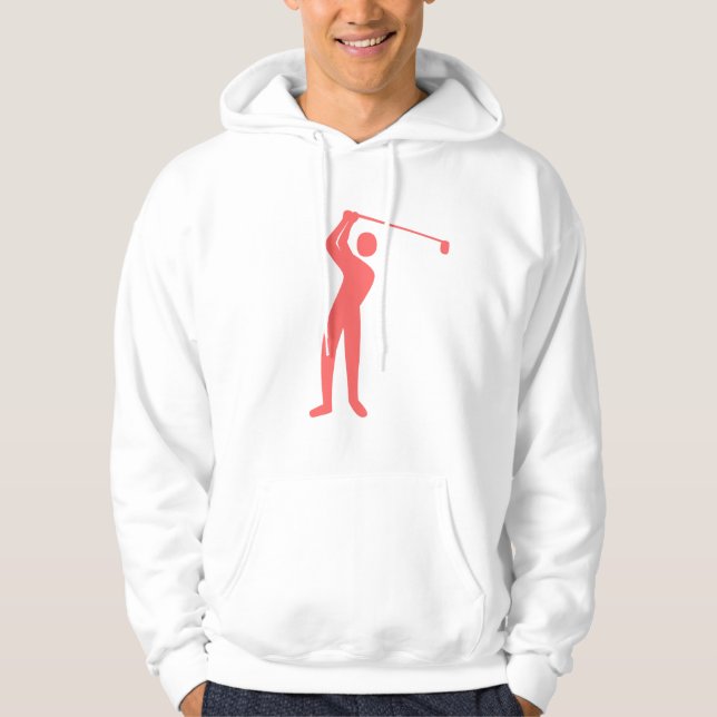 Golfspielen - tropisches Rosa Hoodie (Vorderseite)