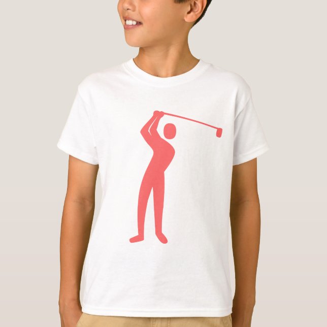 Golfspielen - tropisches Rosa T-Shirt (Vorderseite)