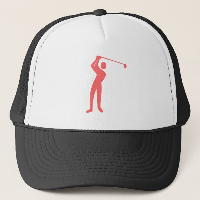 Golfspielen - tropisches Rosa Truckerkappe (Vorderseite)