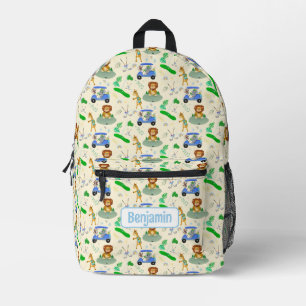 Golfspielende Dschungeltiere Baby Muster individue Bedruckter Rucksack