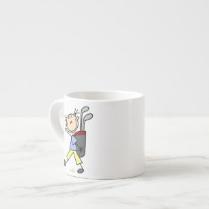 Golfspielendes Mädchen mit Tasche und Schlägern Espressotasse