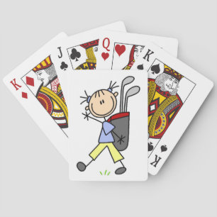 Golfspielendes Mädchen mit Tasche und Schlägern Spielkarten