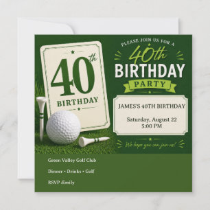Golfspieler 40. Geburtstag Einladung zur Geburtsta