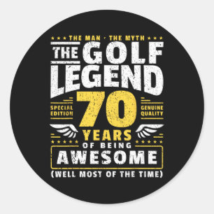 Golfspieler 70 Jahre alt Golfer Runder Aufkleber