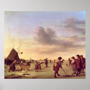 Golfspieler auf dem Eis nahe Haarlem, 1668 Poster