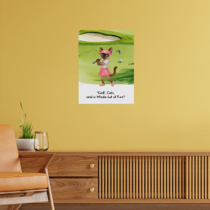 Golfspieler befindet sich auf dem Putting Green fü Poster