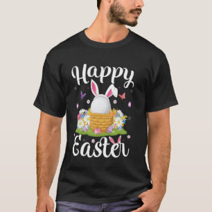 Golfspieler Frohe Ostern Eierjagd Bunny Ohr Golf E T-Shirt