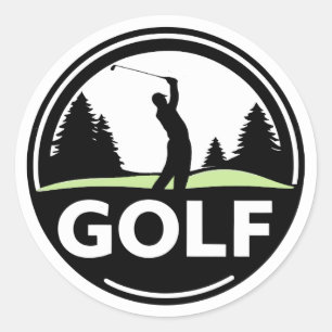Golfspieler Golf Golf-Marathon-Wettbewerb Runder Aufkleber