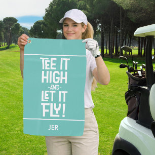 Golfspieler Golf Liebhaber Tee Humor Spaß Monogram Golfhandtuch