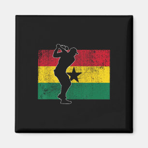 Golfspieler Golfer Ghanaische Flagge Ghana Magnet