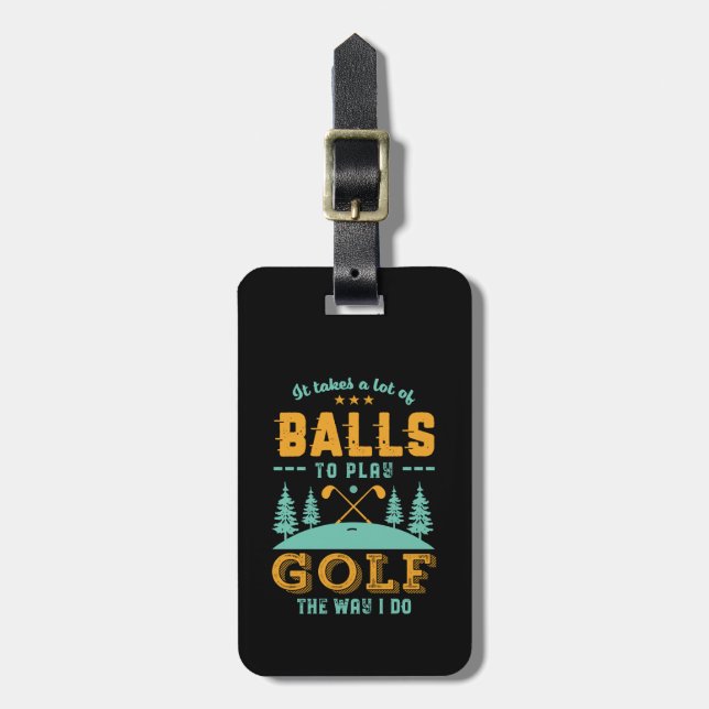 Golfspieler Golfer Golfplatz Golfplatz Golfplatz Gepäckanhänger (Vorderseite vertikal)