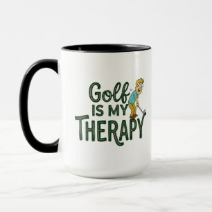 Golfspieler Kaffeetasse - Golf ist meine Therapie