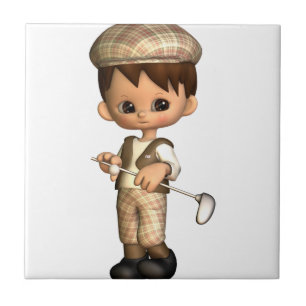 Golfspieler-Karikatur-Fliese Fliese