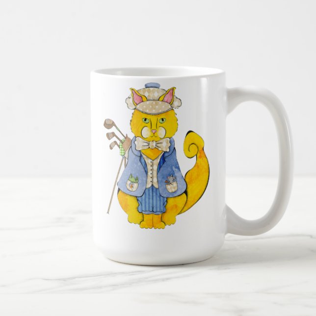 Golfspieler-Katzen-Tasse Kaffeetasse (Rechts)