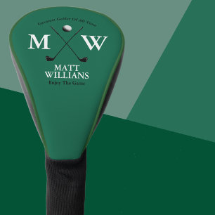 Golfspieler-Monogramm auf grünem Custom-Golfschläg Golf Headcover