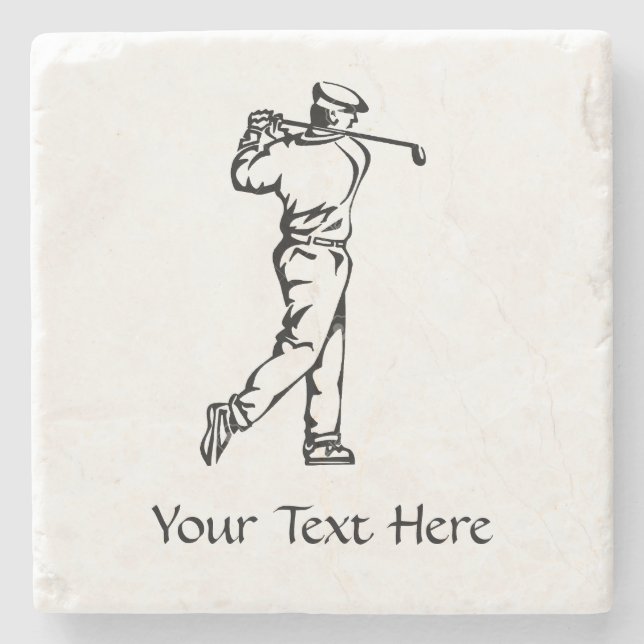 Golfspieler personalisiert steinuntersetzer (Vorderseite)
