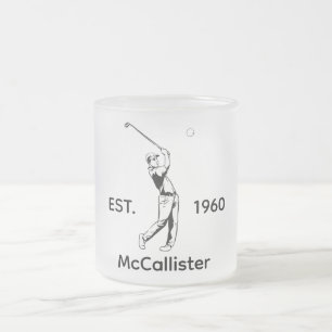 Golfspieler Personalisierter Name und Jahr  Mattglastasse