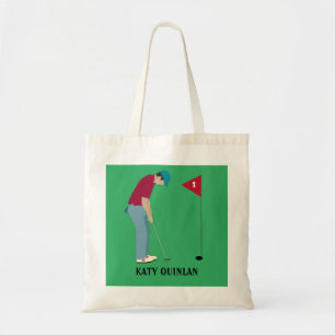 Golfspieler Putting Golfball-Thema Tragetasche