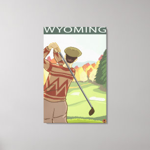 Golfspieler SceneWyoming Leinwanddruck