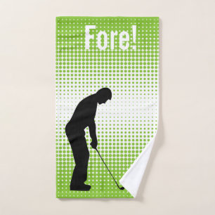 Golfspieler-Silhouette-Grün-Golf-Handtuch Handtuch