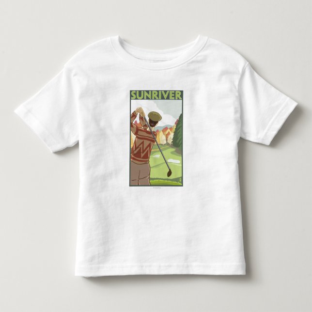 Golfspieler-Szene - Sun-Fluss, Oregon Kleinkind T-shirt (Vorderseite)