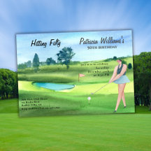 Golfspielerin Frau feiert ihren 50. Geburtstag