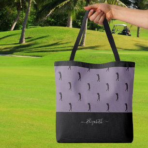 Golfspielerin Personalisiertes Namensmuster Lila S Tasche